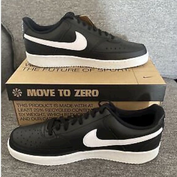 Nike Court Vision Next Nature Low Black White Sz 9 Men - Picture 10 of 10